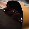 Middleton Artisan Leather Sunglasses Case in Conciera Walpier veg-tan leather, hand stitched with magnetic clasp and nose support to protect and secure everyday eyewear.