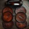 Hand-Dyed Leather Coaster Set with Holder
