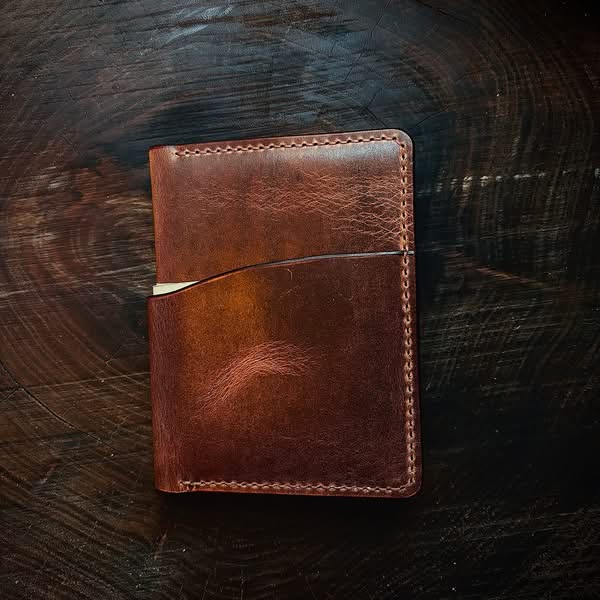 Middleton Artisan Leather - Tetra Bifold Wallet featuring 4 card slots, 2 panel pockets and exterior cash flap.