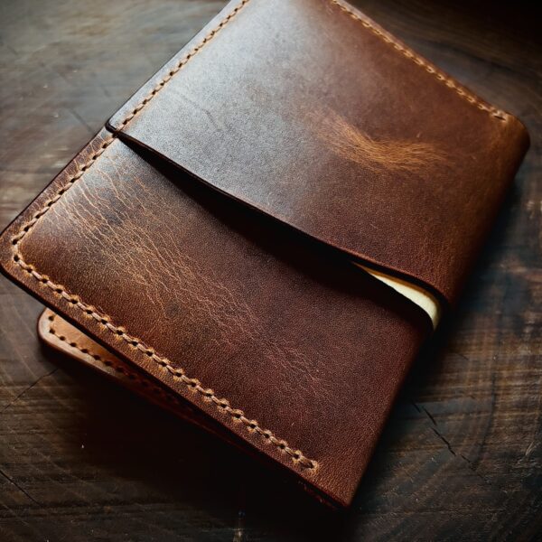 Middleton Artisan Leather - Tetra Bifold Wallet featuring 4 card slots, 2 panel pockets and exterior cash flap.